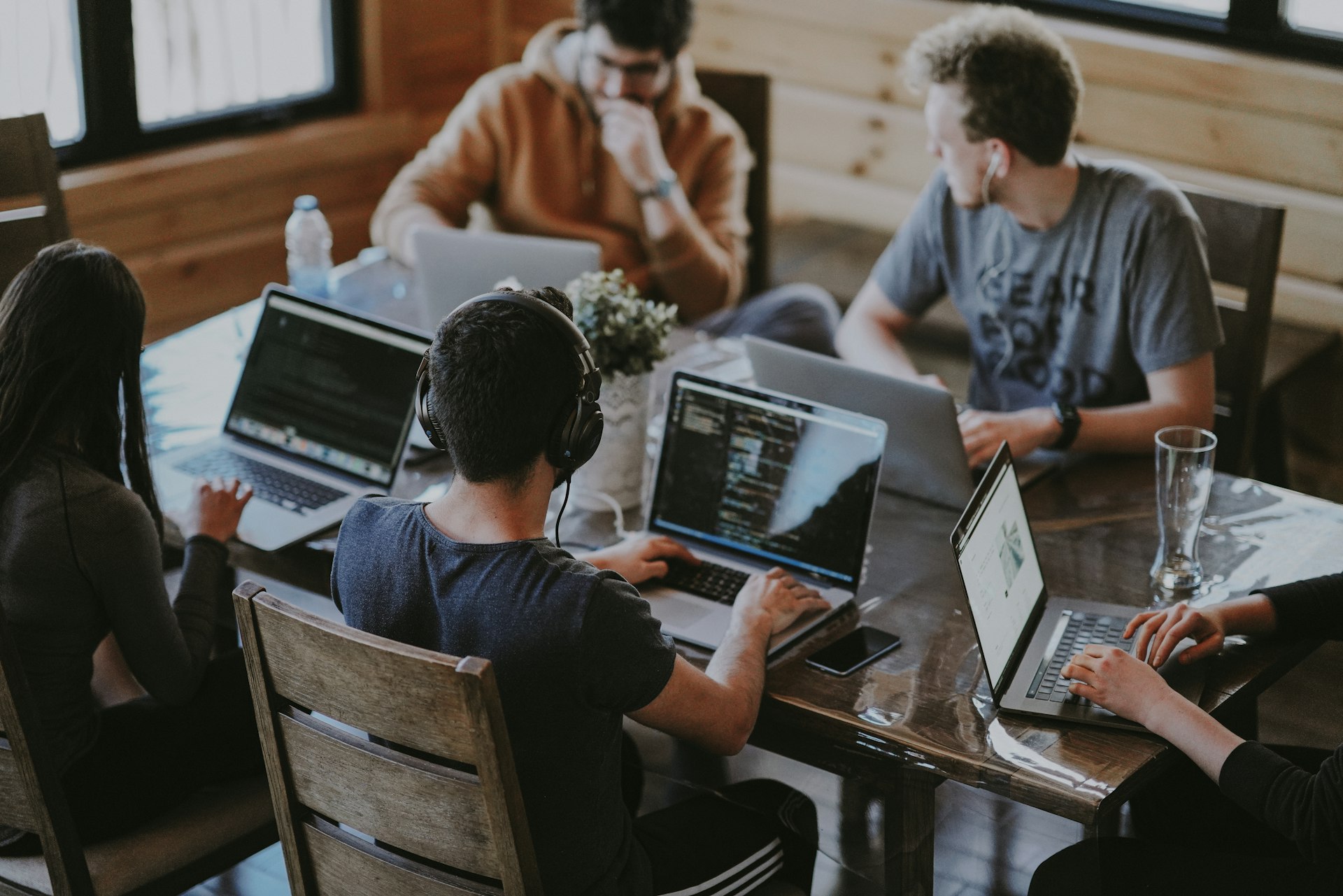 Professional team working together
